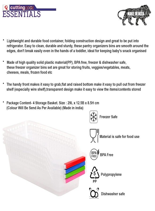 Cutting Edge Essentials Plastic Egg Baskets and Fridge Storage Organizer Racks - Space-Saving Solution for Fruits and Vegetables in Your Kitchen and Refrigerator Drawer - Pack of 4 , White - Image 4